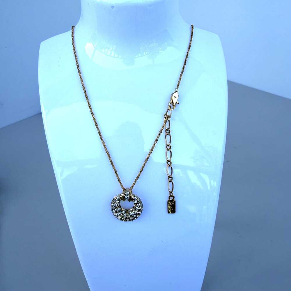 Yves Saint Laurent Vintage Crystal Pendant Necklace